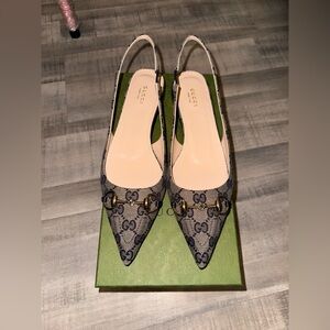 Authentic Gucci GG Slingback Shoes